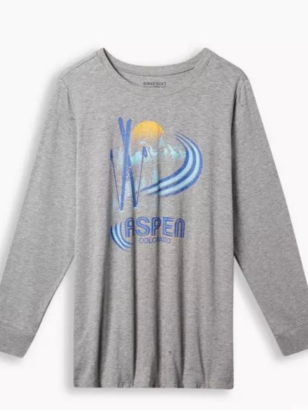 torrid Gray Aspen Graphic Long-Sleeve Tee